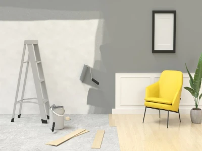 Pågående renovering i en bostadsrätt